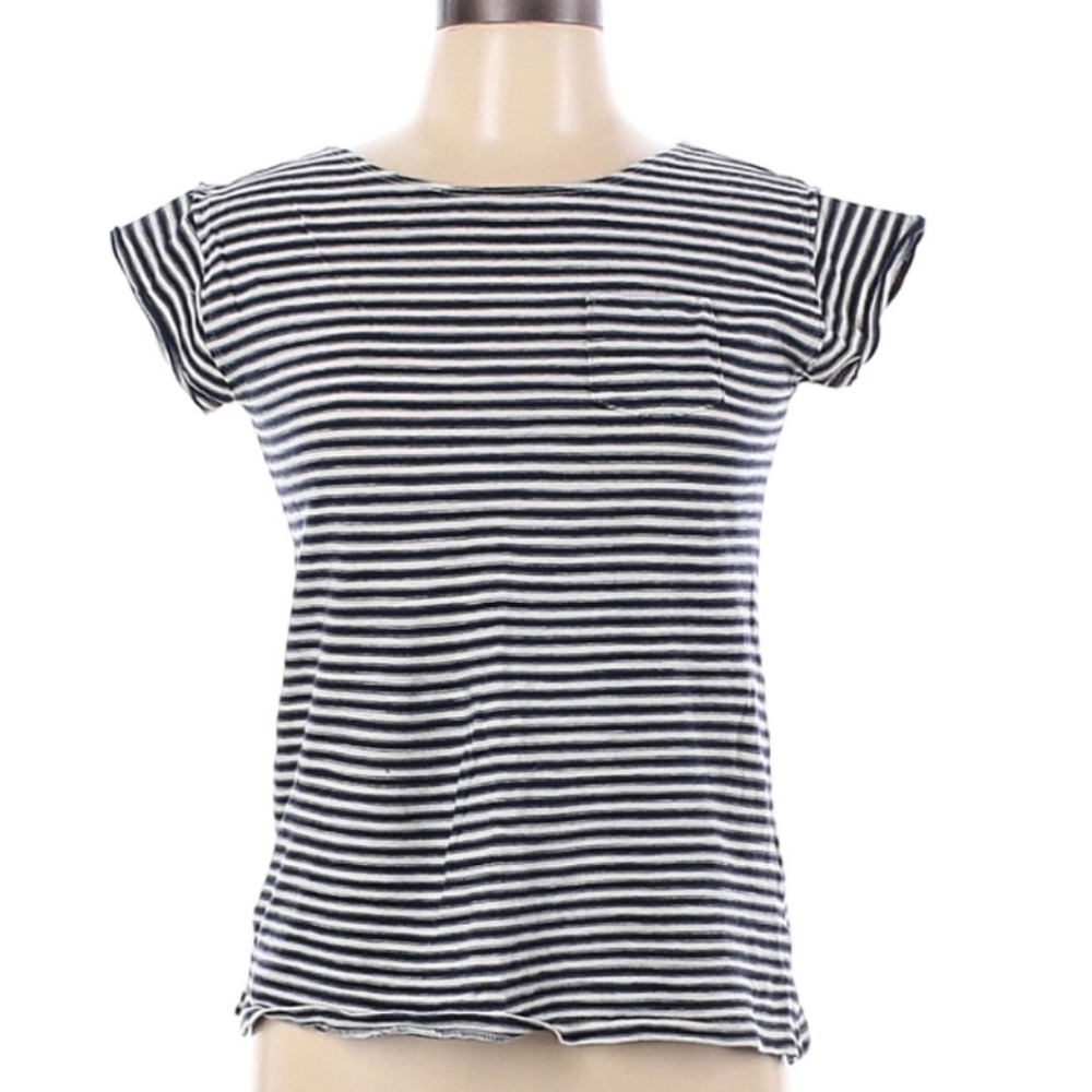 POLO BY RALPH LAUREN,  SIZE LARGE, BLUE STRIPED PRINT